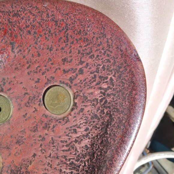 Vintage MCM Hayden Lewis Steampunky Coins & Keys Large Ashtray/Catchall dish - Picture 12 of 12